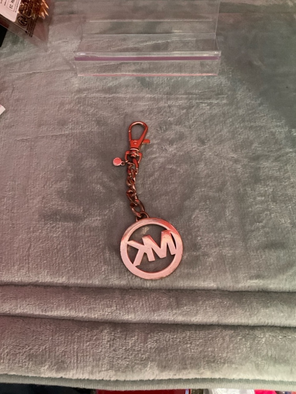 Michael Kors Rose Gold MK Circle Keychain Charm - Picture 4 of 5